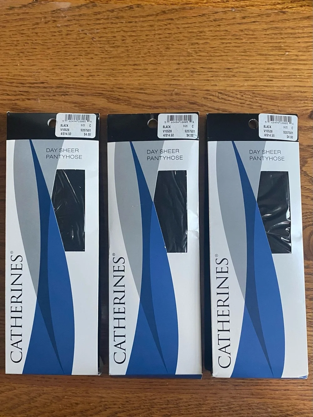 Catherines Day Sheer Pantyhose Black Size C V10528 S207501 Lot of 3